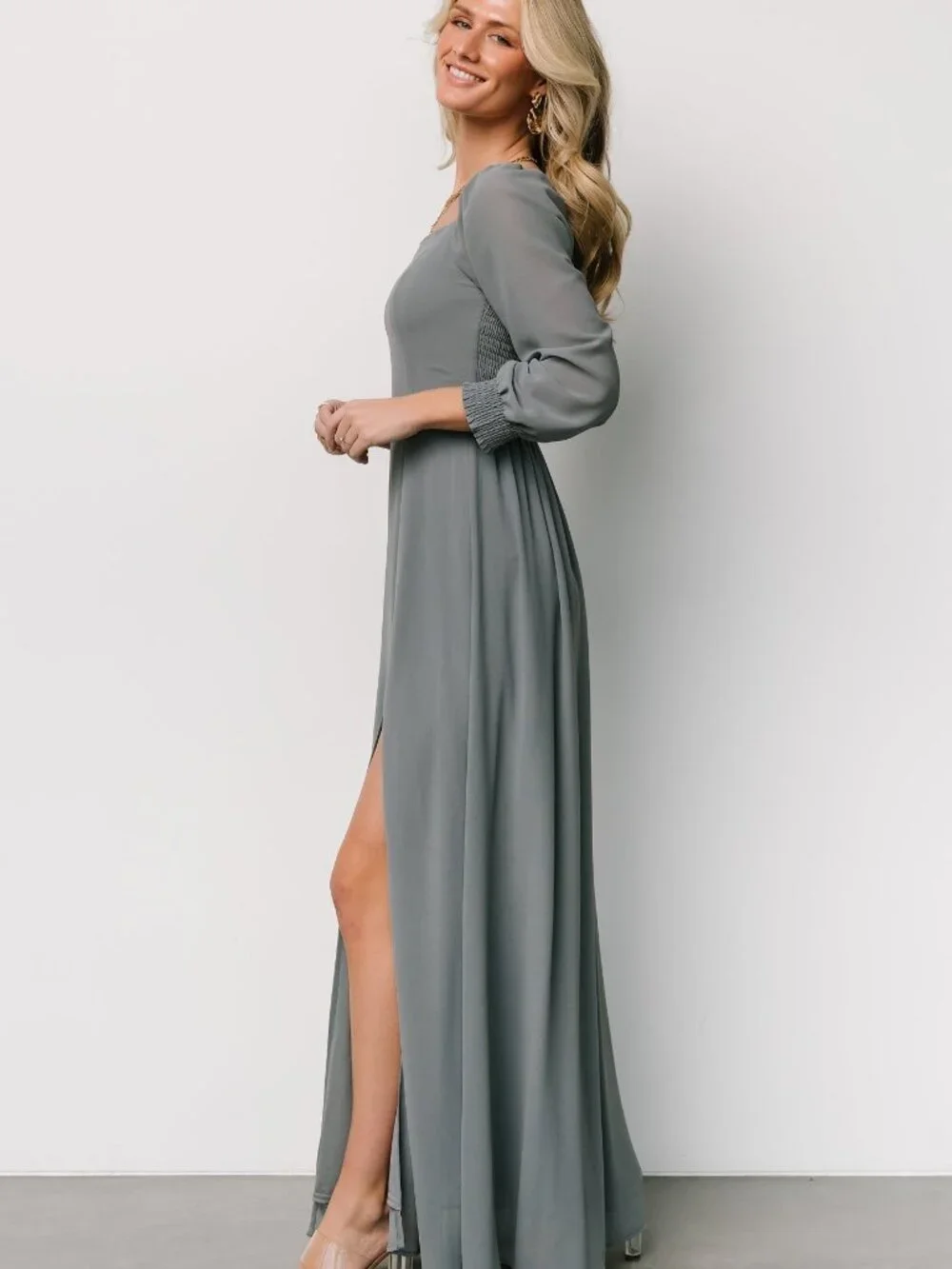 Baltic Born Giselle Maxi Dress | Dusty Blue Size LL (NEW IN BAG)